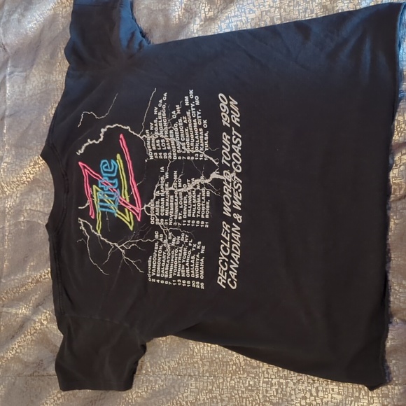 VINTAGE ZZ Top Recycler SMALL Concert Tour T Shirt 1990 - Picture 2 of 3